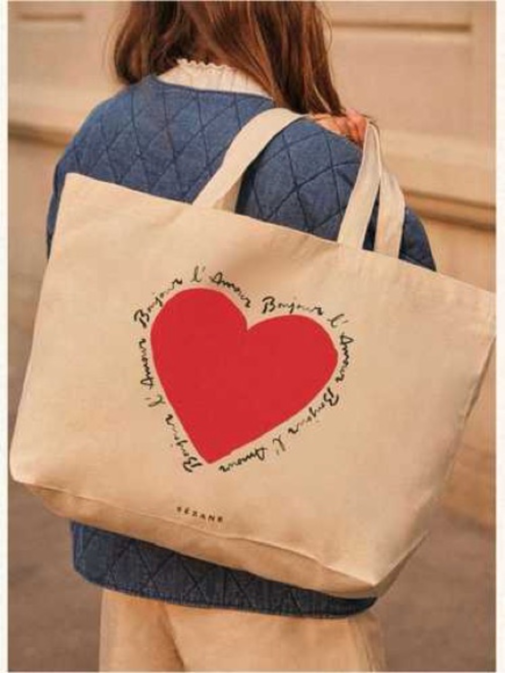 Sezane Limited Edition “Bonjour L’amour” 100% cotton Tote Bag